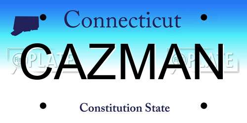 CAZMAN Connecticut License Plate