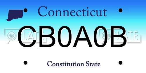 CB0A0B Connecticut License Plate