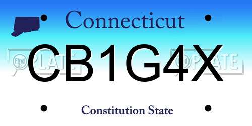 CB1G4X Connecticut License Plate