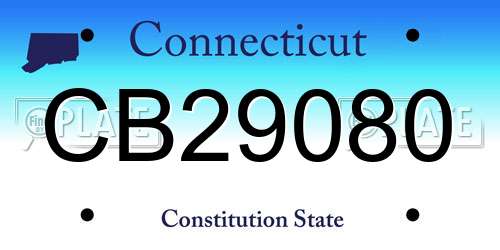 CB29080 Connecticut License Plate