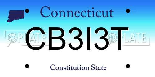 CB3I3T Connecticut License Plate