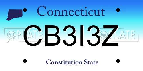 CB3I3Z Connecticut License Plate
