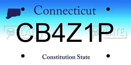 CB4Z1P Connecticut License Plate