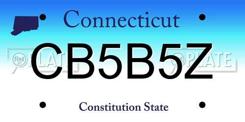 CB5B5Z Connecticut License Plate