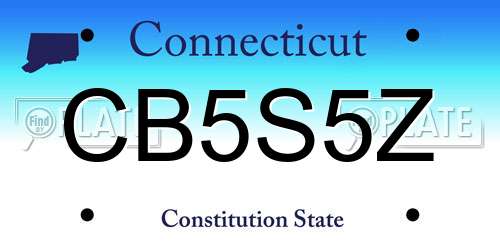 CB5S5Z Connecticut License Plate