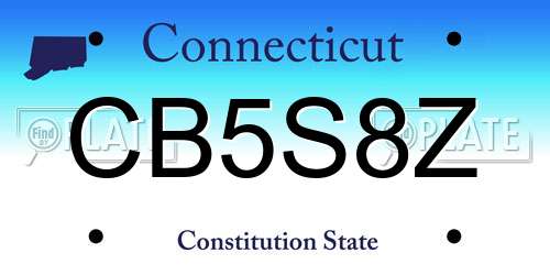 CB5S8Z Connecticut License Plate