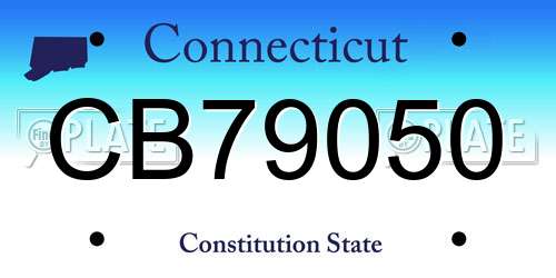 CB79050 Connecticut License Plate