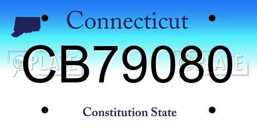 CB79080 Connecticut License Plate