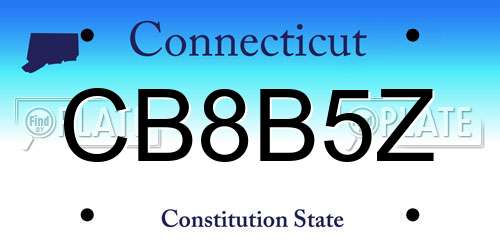 CB8B5Z Connecticut License Plate