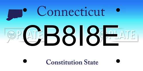 CB8I8E Connecticut License Plate