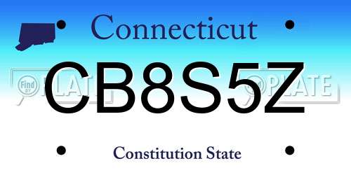 CB8S5Z Connecticut License Plate