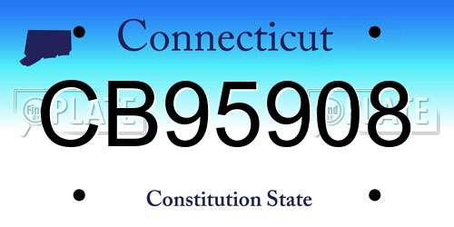 CB95908 Connecticut License Plate
