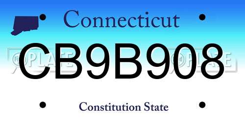 CB9B908 Connecticut License Plate