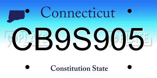 CB9S905 Connecticut License Plate