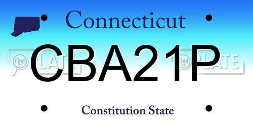CBA21P Connecticut License Plate