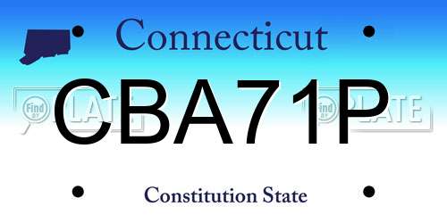 CBA71P Connecticut License Plate