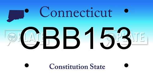 CBB153 Connecticut License Plate