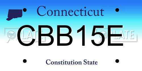 CBB15E Connecticut License Plate