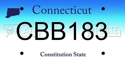 CBB183 Connecticut License Plate
