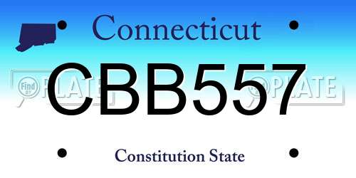 CBB557 Connecticut License Plate