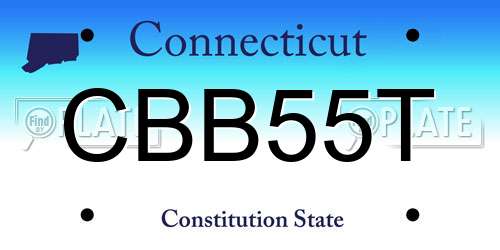 CBB55T Connecticut License Plate