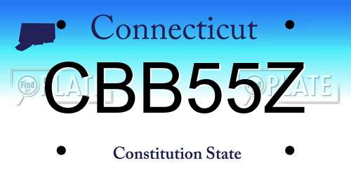 CBB55Z Connecticut License Plate