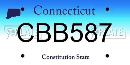 CBB587 Connecticut License Plate