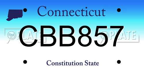 CBB857 Connecticut License Plate
