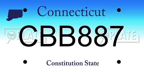 CBB887 Connecticut License Plate