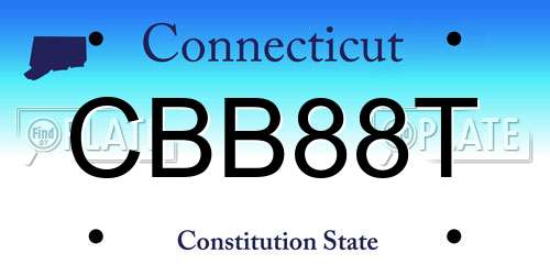CBB88T Connecticut License Plate