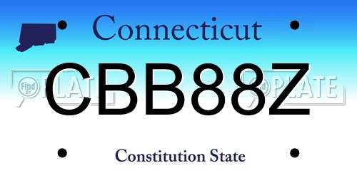 CBB88Z Connecticut License Plate