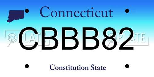 CBBB82 Connecticut License Plate