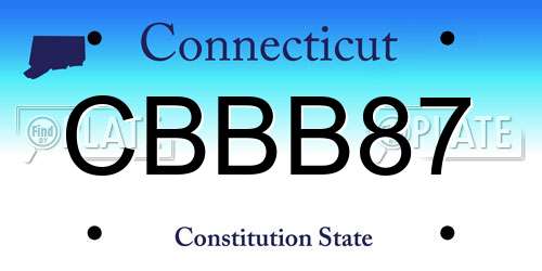 CBBB87 Connecticut License Plate