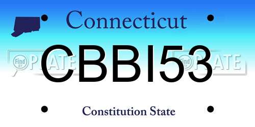 CBBI53 Connecticut License Plate