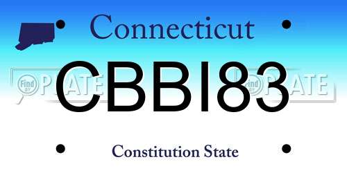 CBBI83 Connecticut License Plate