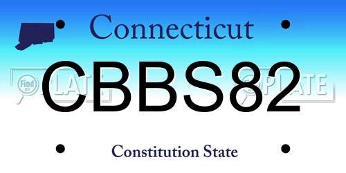 CBBS82 Connecticut License Plate