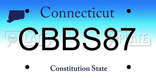 CBBS87 Connecticut License Plate