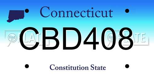CBD408 Connecticut License Plate