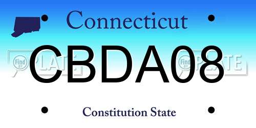 CBDA08 Connecticut License Plate