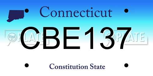 CBE137 Connecticut License Plate