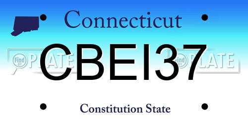 CBEI37 Connecticut License Plate