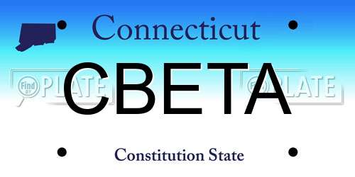 CBETA Connecticut License Plate