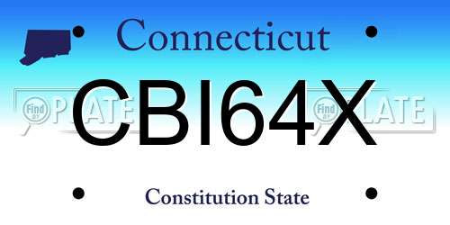 CBI64X Connecticut License Plate