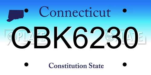 CBK6230 Connecticut License Plate