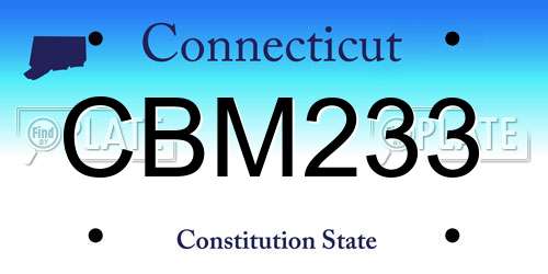 CBM233 Connecticut License Plate