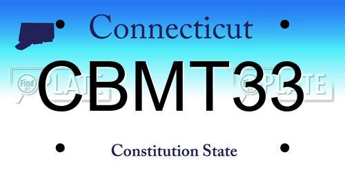 CBMT33 Connecticut License Plate