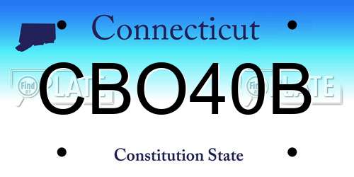 CBO40B Connecticut License Plate