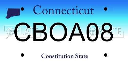 CBOA08 Connecticut License Plate