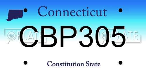 CBP305 Connecticut License Plate