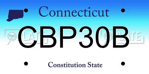 CBP30B Connecticut License Plate